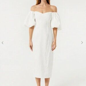 NWT - Rhode "Karima" Linen Off-the-Shoulder Dress - Sz. 8